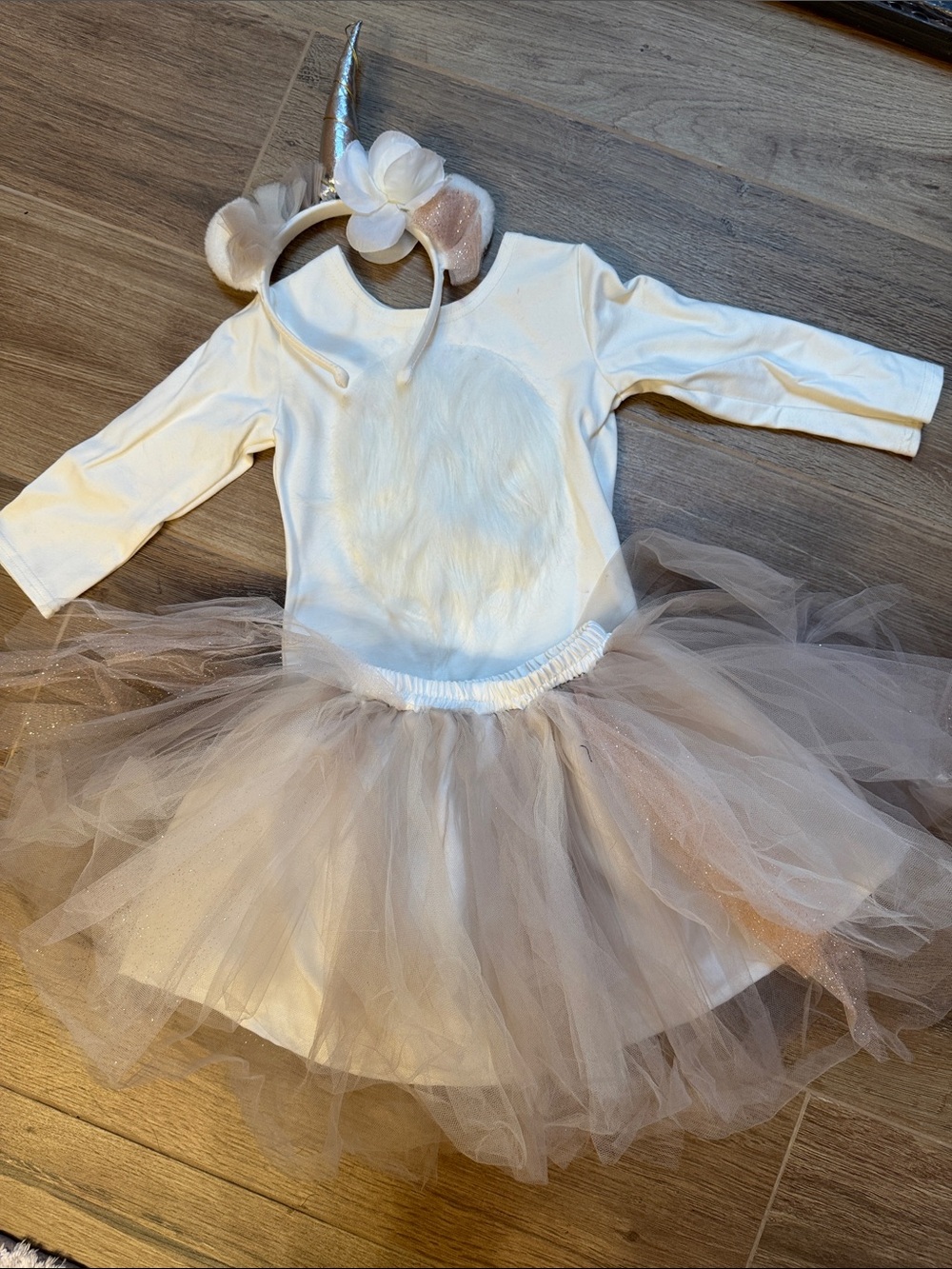 Pottery Barn Kids White & Blush Unicorn Tutu Costume